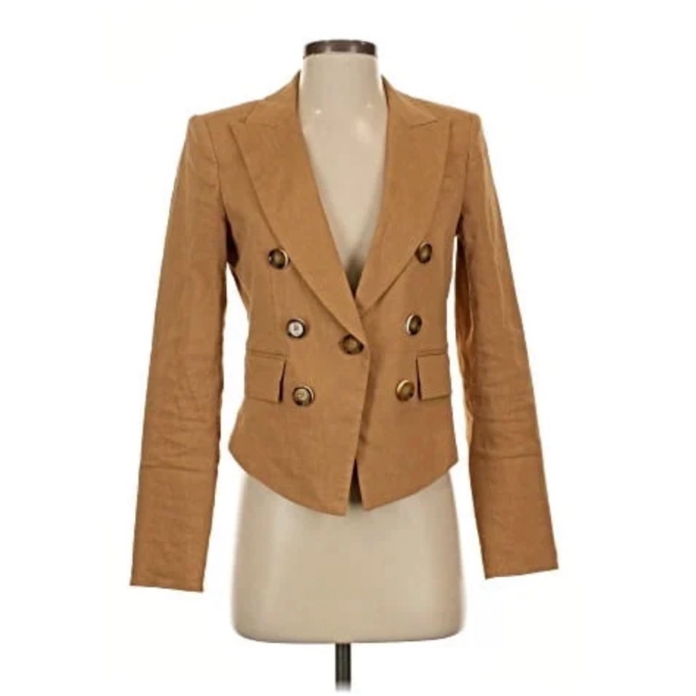 Veronica Beard Women's Tan Double-Breasted Blazer